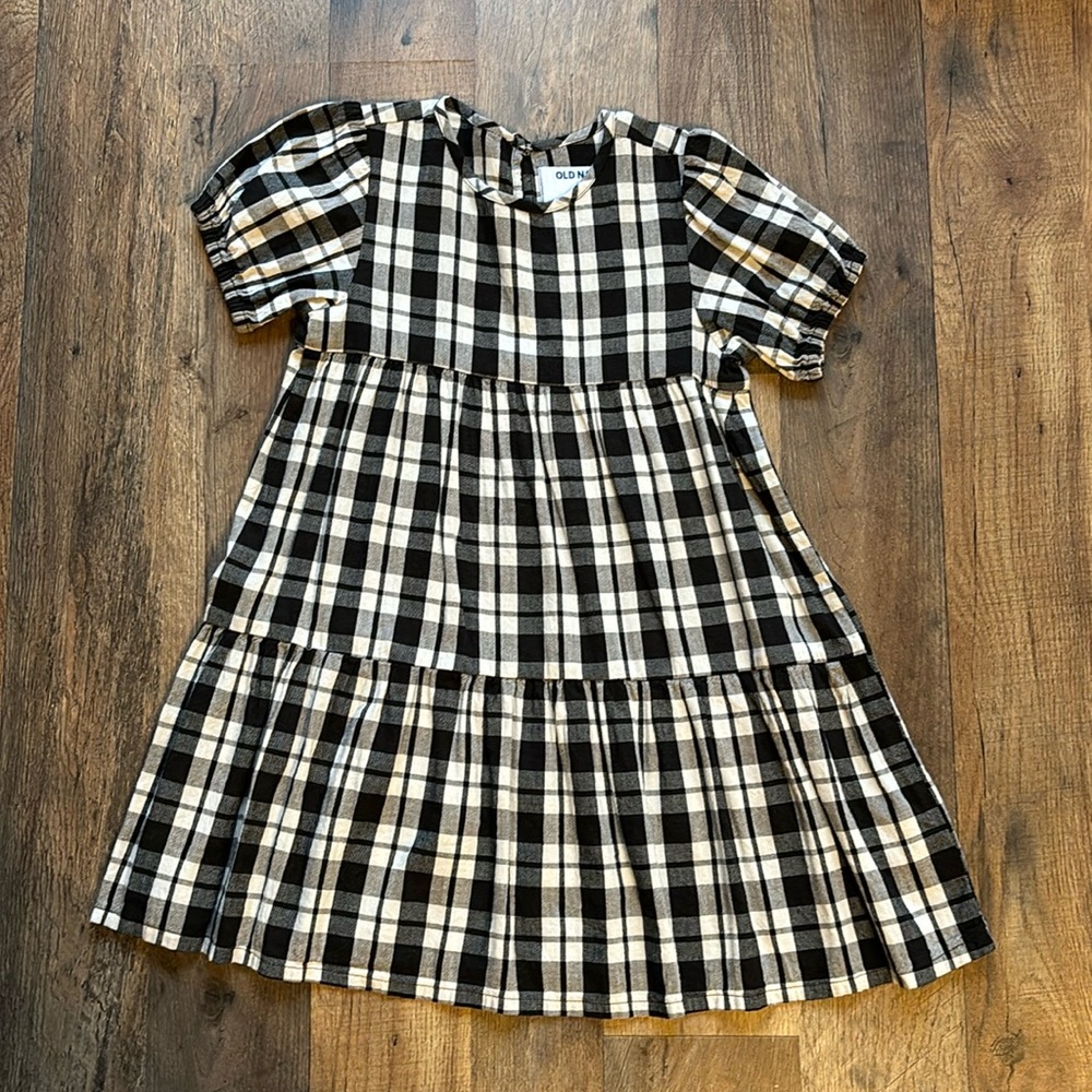 Old Navy Black and White Buffalo Plaid Checked Casual dress size 4t